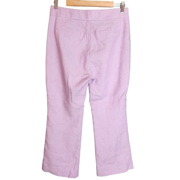 J. Crew Hayden Kickout Crop Pant Stretch Linen Lilac Size 6 - Picture 6 of 12
